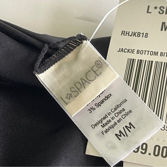 L*Space Jackie High Waist Bikini Bottom Swim Black - Picture 7 of 13